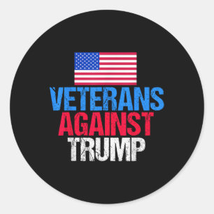 Adesivo Redondo Veteranos Contra Donald Trump