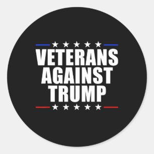 Adesivo Redondo Veteranos Contra Trump Anti-Trump Veteranos Contra