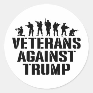 Adesivo Redondo Veteranos Contra Trump Anti-trump Veteranos Contra