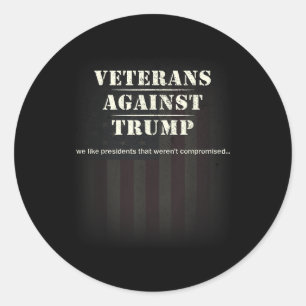 Adesivo Redondo Veteranos Contra Trump - Protesto