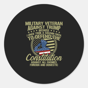 Adesivo Redondo Veteranos Contra Trump Roupas Engraçadas Anti Trum