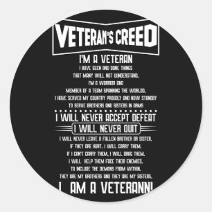 Adesivo Redondo Veteranos creram Eu sou uma veterana independênci