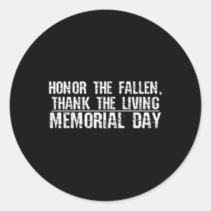 Adesivo Redondo Veteranos, Dia Memorial - Honrar O Obrigado Faleci