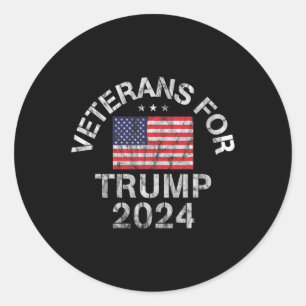 Adesivo Redondo Veteranos Militar Para Trump 2024