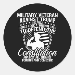 Adesivo Redondo Veteranos Militares Contra A Eleição De Trump 2020