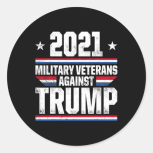 Adesivo Redondo Veteranos Militares Contra Trump Violam Eleição Do