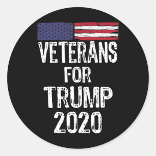 Adesivo Redondo Veteranos Militares Para Trump 2020 Contra Joe
