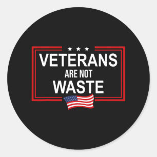Adesivo Redondo Veteranos Não Despejam Anti-Trump Pro Veteranos Ag