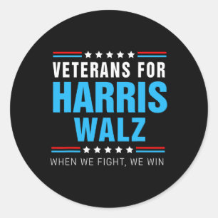 Adesivo Redondo Veteranos Para Harris Wheimer 2024 Quando Combatem