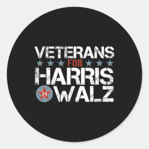 Adesivo Redondo Veteranos Para Kamala Harris Tim Wheimer 2024 Vets
