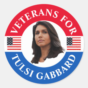 Adesivo Redondo Veteranos para Tulsi Gabbard
