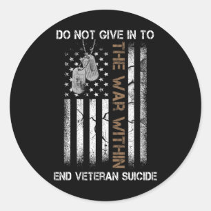 Adesivo Redondo Veteranos Sensibilizam A Guerra No Patriótico