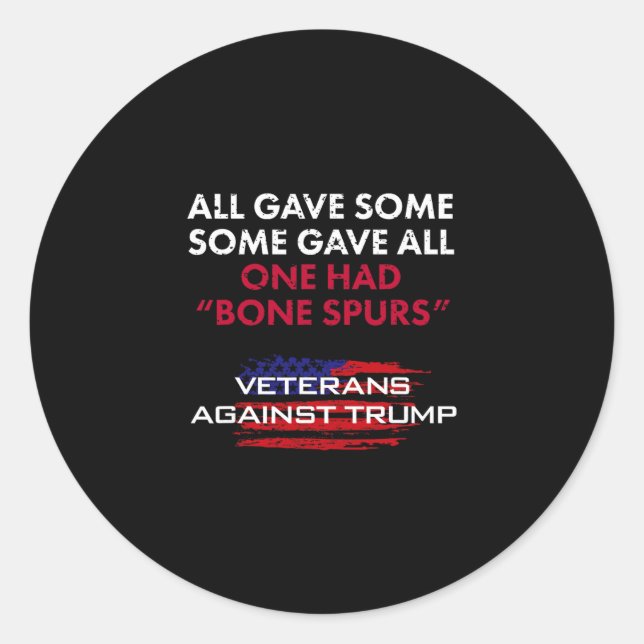 Adesivo Redondo Veterans Anti-trump Draft Dodger Bone Spurs For Ve (Frente)