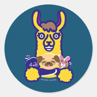 Adesivo Redondo Veterinário Animal Que Adora Cão