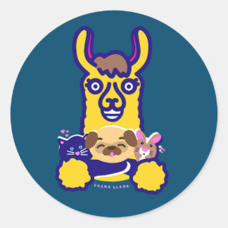 Adesivo Redondo Veterinário Animal Que Adora Cão