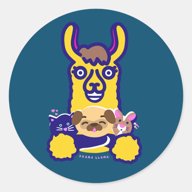 Adesivo Redondo Veterinário Animal Que Adora Cão (Frente)