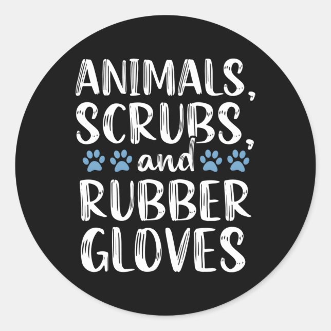 Adesivo Redondo Veterinário Assistente Vet Tech Animal (Frente)