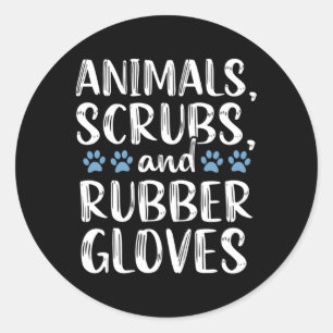 Adesivo Redondo Veterinário Assistente Vet Tech Animal