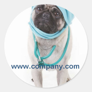 Adesivo Redondo veterinário bonito do hospital de animais da