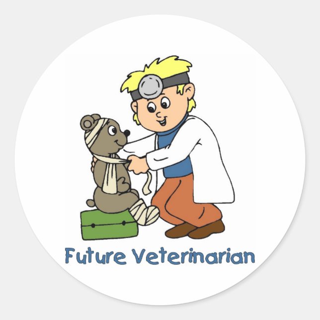 Adesivo Redondo Veterinário Futuro - Menino (Frente)