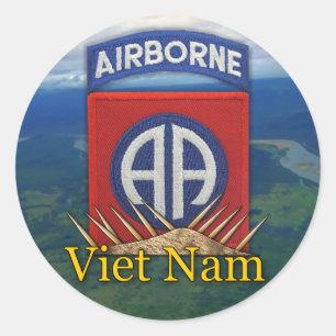 Adesivo Redondo veterinários de Vietnam dos veteranos da divisão
