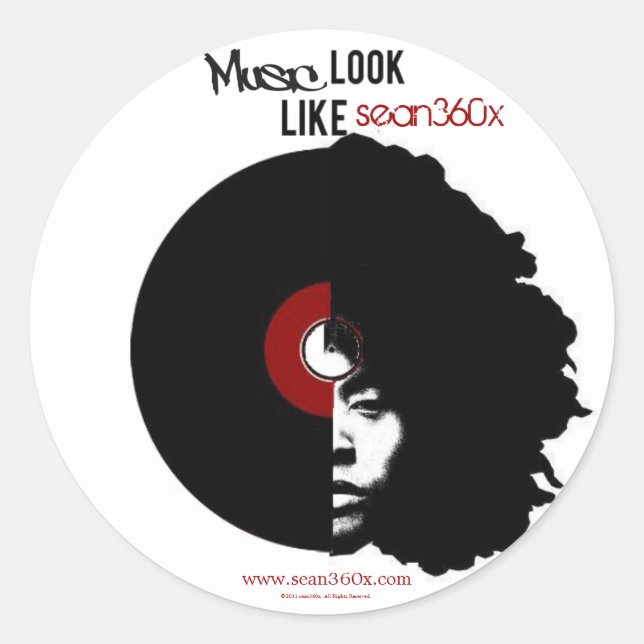 Adesivo Redondo Vetor adesivo360x MUSic (Frente)