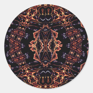 Adesivo Redondo Vetor Art, Abstrato Flames Sticker