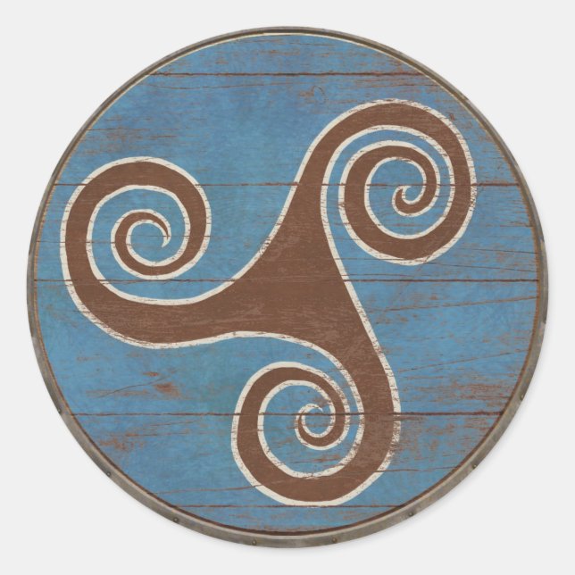 Adesivo Redondo Vetor de blindagem - Triskele (Frente)