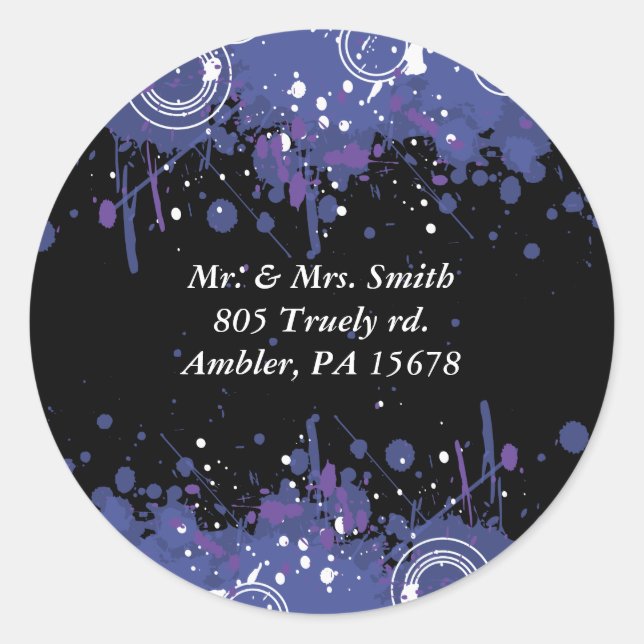 Adesivo Redondo Vetor de cartão de resposta do Bar musical Mitzvah (Frente)