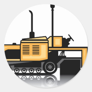 Adesivo Redondo Vetor do paver do asfalto