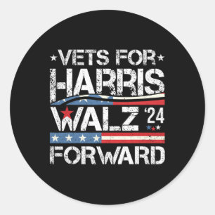 Adesivo Redondo Vets Para Kamala Harris Tim Wheimer Veterans Para