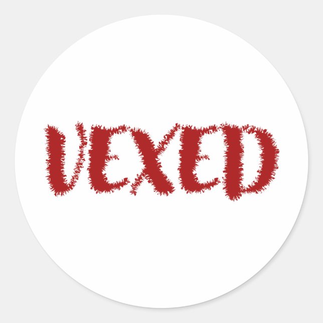 Adesivo Redondo Vexed-Cool Font. Fun Vocabulary for your mood (Frente)