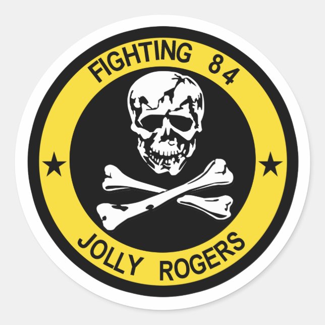 Adesivo Redondo VF-84 Jolly Rogers Sticker (Frente)
