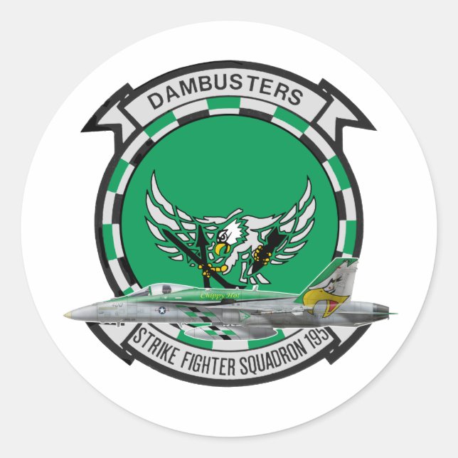 Adesivo Redondo VFA-195 Dambusters (Frente)