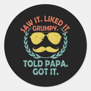 Adesivo Redondo Vi Que Gostava Dito Que O Papá Conseguiu Que O Amo