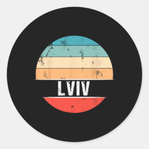 Adesivo Redondo Viagem à cidade de Lviv Ucrânia