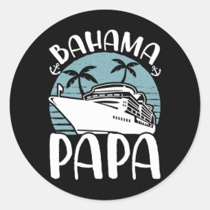 Adesivo Redondo Viagem à Família Cruzando Vaga Bahama Papa