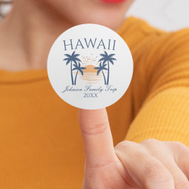 Adesivo Redondo Viagem à Família Havaí