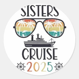 Adesivo Redondo Viagem à Família Sisters Cruise 2025