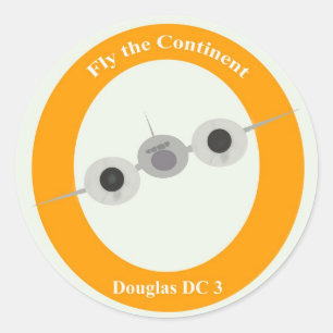 Adesivo Redondo Viagem aérea do vintage