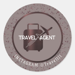 Adesivo Redondo Viagem Agent Sticker