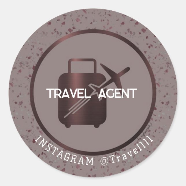 Adesivo Redondo Viagem Agent Sticker (Frente)