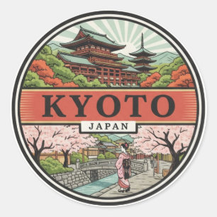 Adesivo Redondo Viagem ao Japão Kyoto Santuário Yasaka