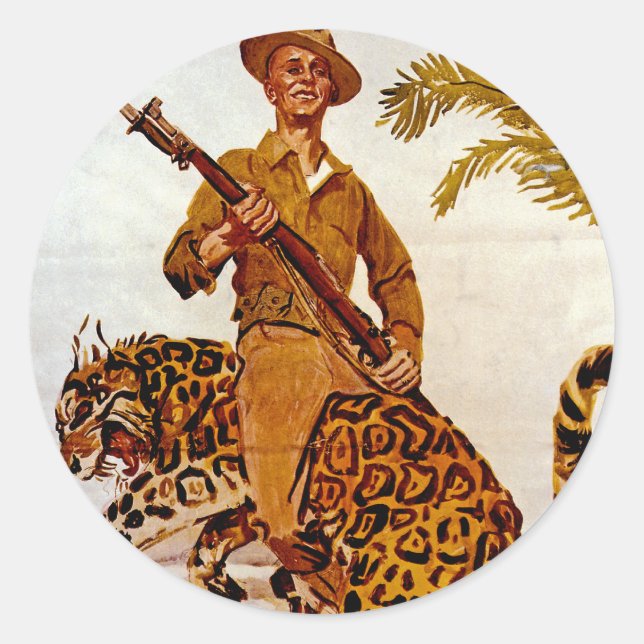 Adesivo Redondo Viagem? Aventura? Junte-se aos fuzileiros! (Frente)