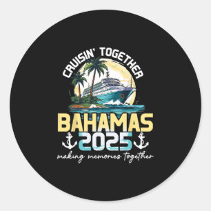 Adesivo Redondo Viagem Bahamas 2025 Cruisin' Together