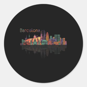 Adesivo Redondo Viagem Barcelona Espanha Europa Férias da Família