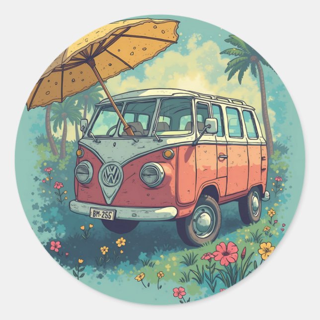 Adesivo Redondo viagem casal (Frente)