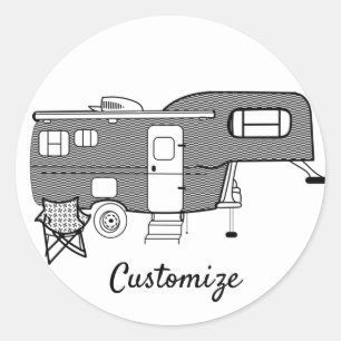 Adesivo Redondo Viagem clássico Trailer Caravan Thunder_Cove