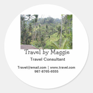 Adesivo Redondo Viagem consultor da empresa adiciona nome e-mail w