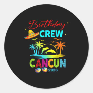 Adesivo Redondo Viagem de Aniversário do Menino México Cancun Féri